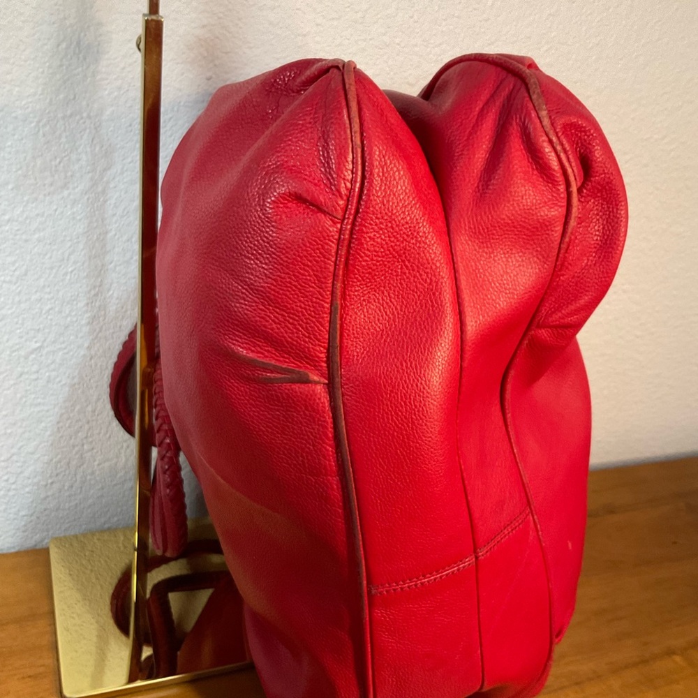 Salvatore Ferragamo Red Leather Shoulder Bag COA - Picture 10 of 16